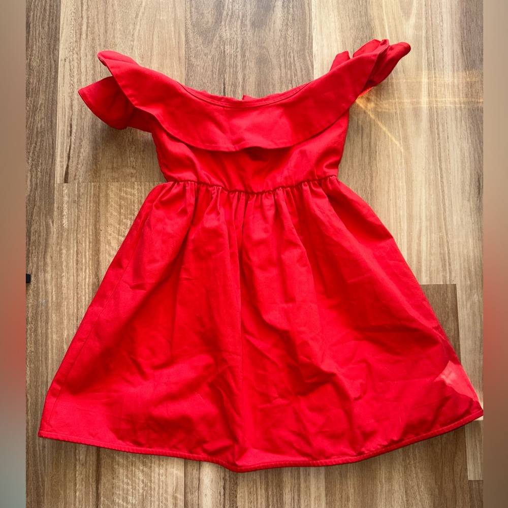 Apiece Apart Vibrant Red off the shoulder, skirted mini dress